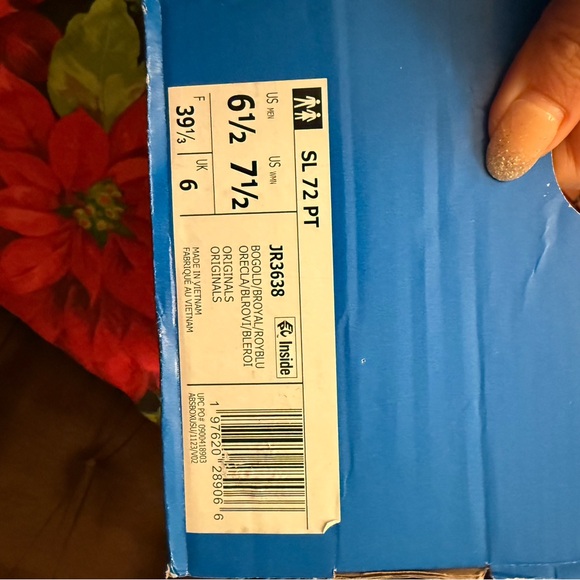 New in box unisex Adidas SL 72 Blue & Yellow Sneakers | 7.5W/6.5M - Picture 4 of 4